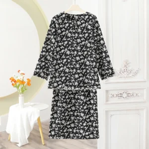 Chiffon Lace Plain Baju Kurung