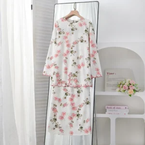 Khawla Satin Floral Nursing Kurung