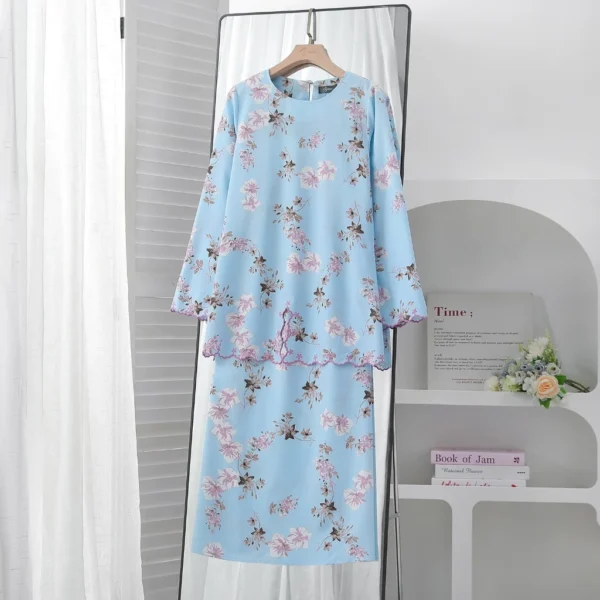 Khawla Satin Floral Nursing Kurung