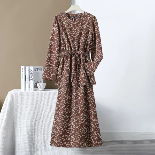Satin Floral Nursing Baju Kurung