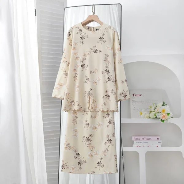 Khawla Satin Floral Nursing Kurung
