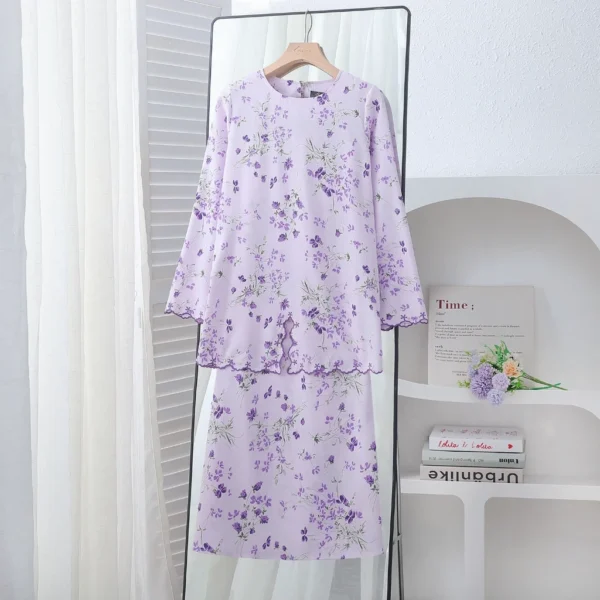 Khawla Embroidered Floral Nursing Kurung