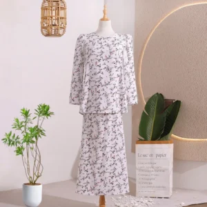 Long Sleeve Floral Baju Kurung
