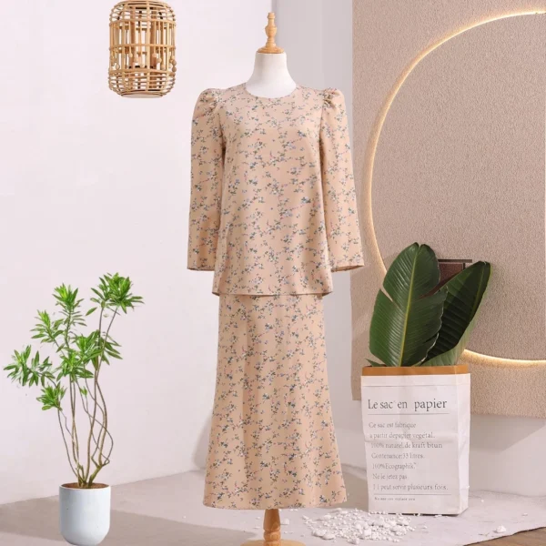 Long Sleeve Floral Baju Kurung