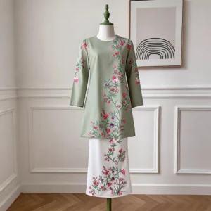Small Floral Print Baju Kurung Set
