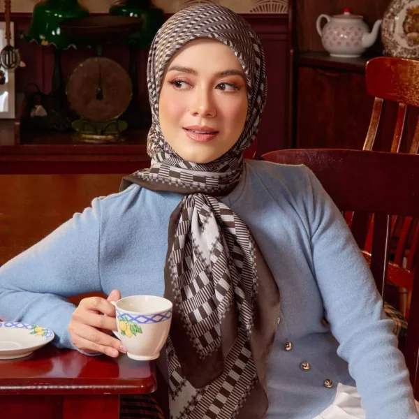 LATTICE Cotton Voile Chiffon Shawl Free Size W70cm L190cm