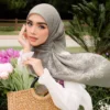 Lace Cotton Voile Shawl Free Size W70cm L190cm