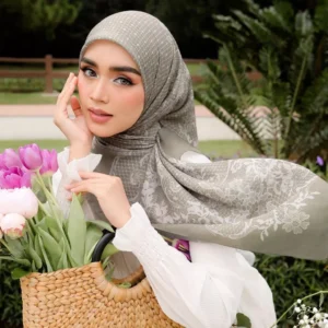 Lace Cotton Voile Shawl Free Size W70cm L190cm