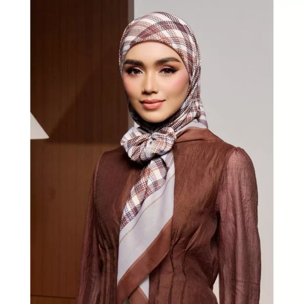 PLAID Cotton Voile Modal Shawl Free Size W70cm L190cm