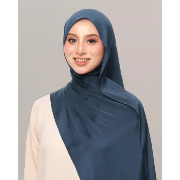 Inara Crumple Matte Satin Shawl Free Size W70cm L190cm