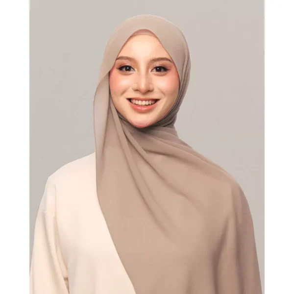 Safiyya Pearl Chiffon Shawl Free Size W70cm L190cm
