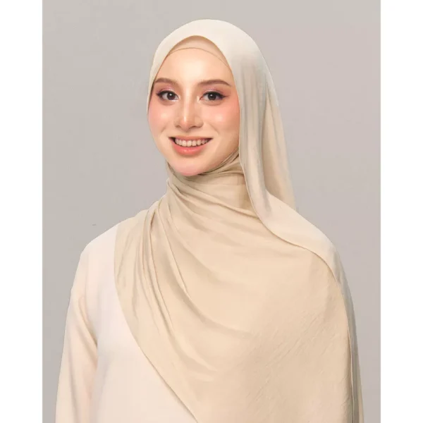 Inara Crumple Matte Satin Shawl Free Size W70cm L190cm
